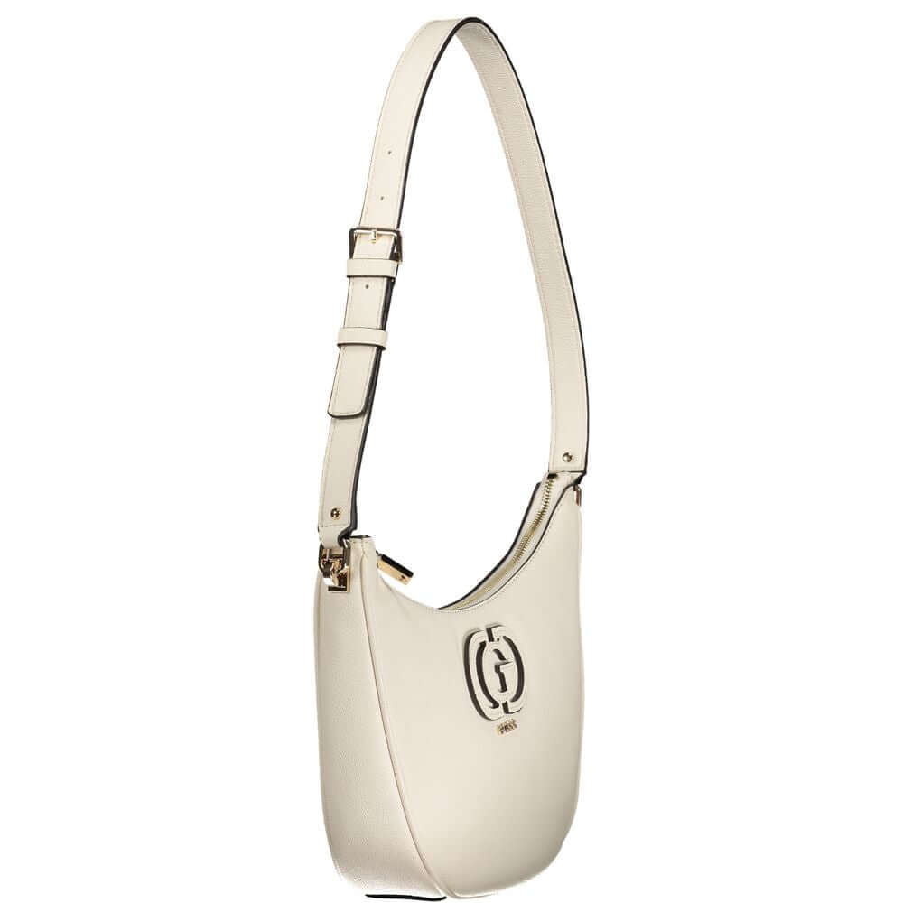 Guess Jeans White Polyethylene Women Handbag with adjustable strap and logo detailing