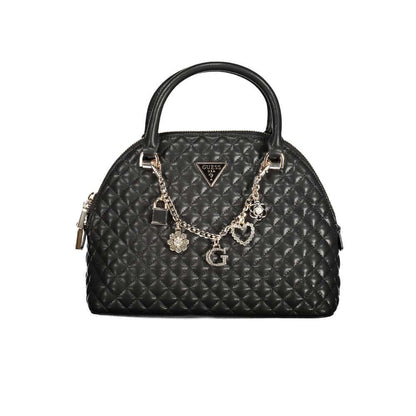 Guess Jeans Black Polyethylene Women Handbag with charming embellishments and spacious design, ideal for fashion-forward individuals.