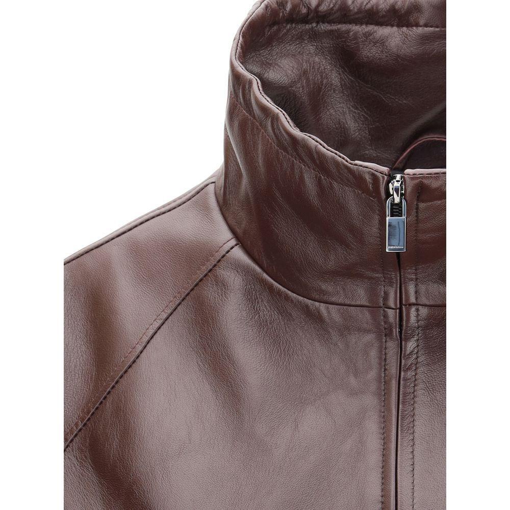 Magda Butrym Oversized leather Jacket MA-133725BURGUNDY-IT36 | XS