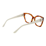 Guess Brown Women Glasses Frame in acetate, full-rim butterfly style with spring hinge and demo lenses, includes branded case.