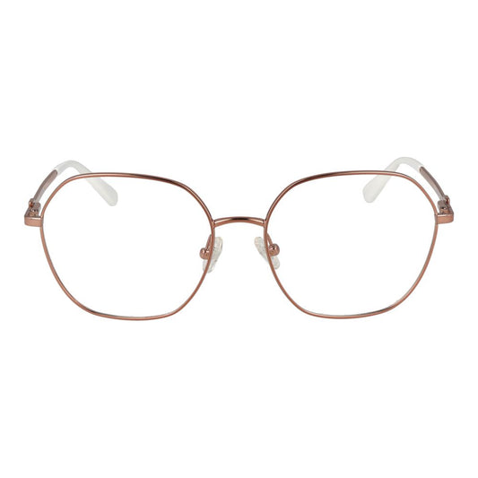 Guess Rose Gold Women Glasses Frame, full-rim square style, metal frame, demo plastic lenses with branded case included.