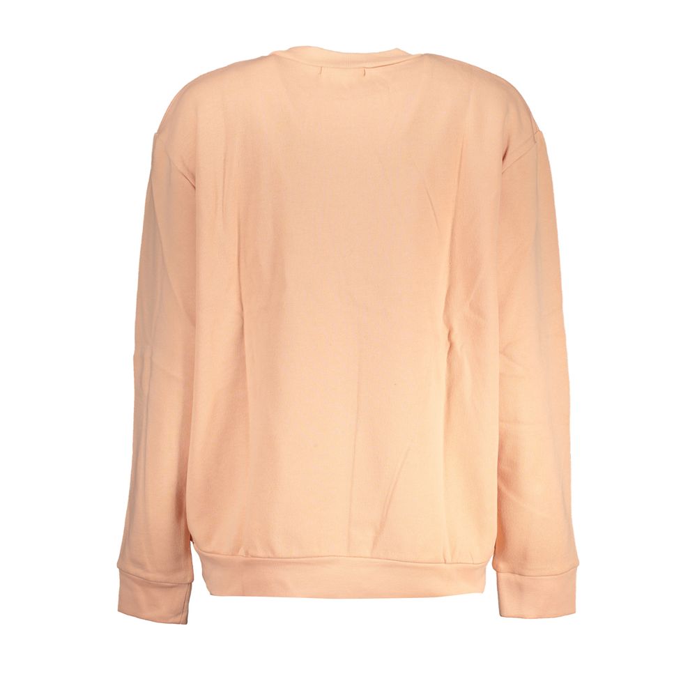 Rear view of Cavalli Class Pink Cotton Women Sweater, showcasing soft fabric in elegant pink hue, crafted for comfort and style, long sleeves.