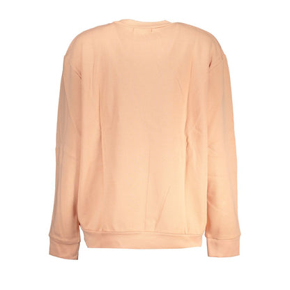 Rear view of Cavalli Class Pink Cotton Women Sweater, showcasing soft fabric in elegant pink hue, crafted for comfort and style, long sleeves.