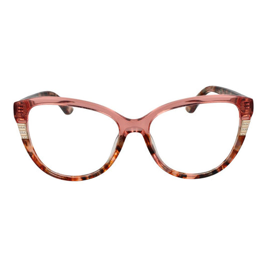Marciano by Guess Pink Women Glasses Frame, rose full-rim acetate, cat eye shape, includes branded case, size 54-16-140, demo lenses.