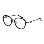Guess Black Women Glasses Frame, full-rim black metal, round style, 53-18-145 size, demo lenses, includes branded case.