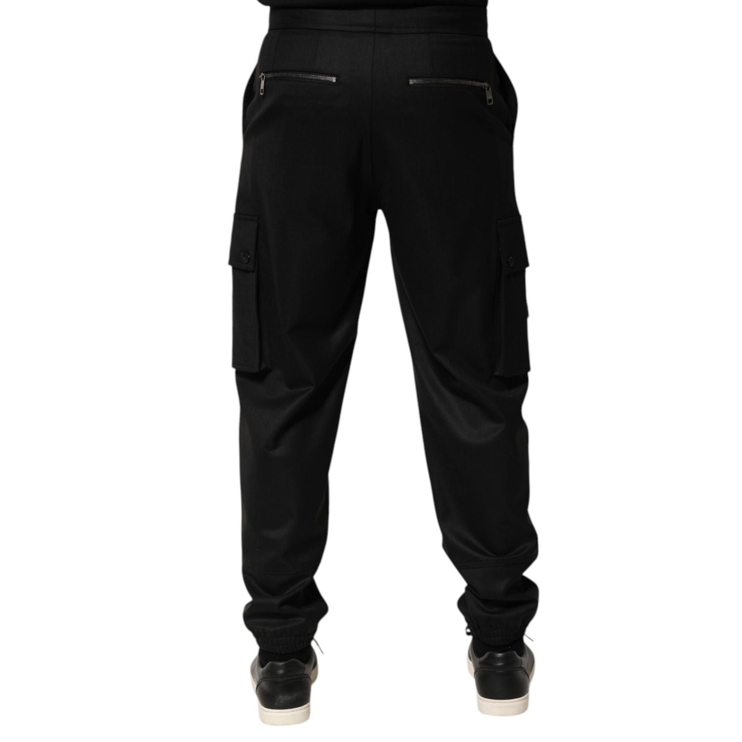 Dolce & Gabbana Solid Black Cargo Jogger Men Sweatpants Pants
