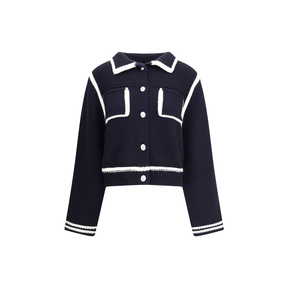 PINKO Blue Wool Cardigan