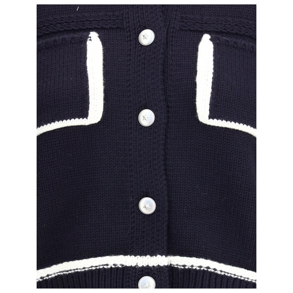 PINKO Blue Wool Cardigan