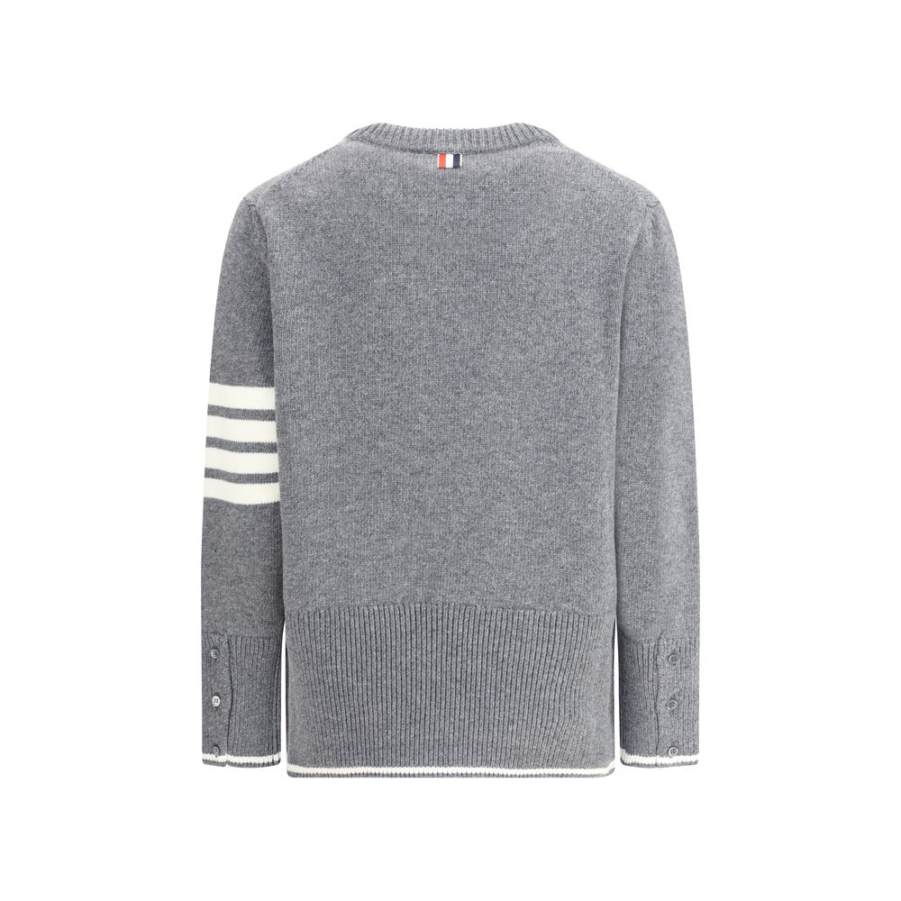 Thom Browne Gray Fleece Wool Sweatshirt