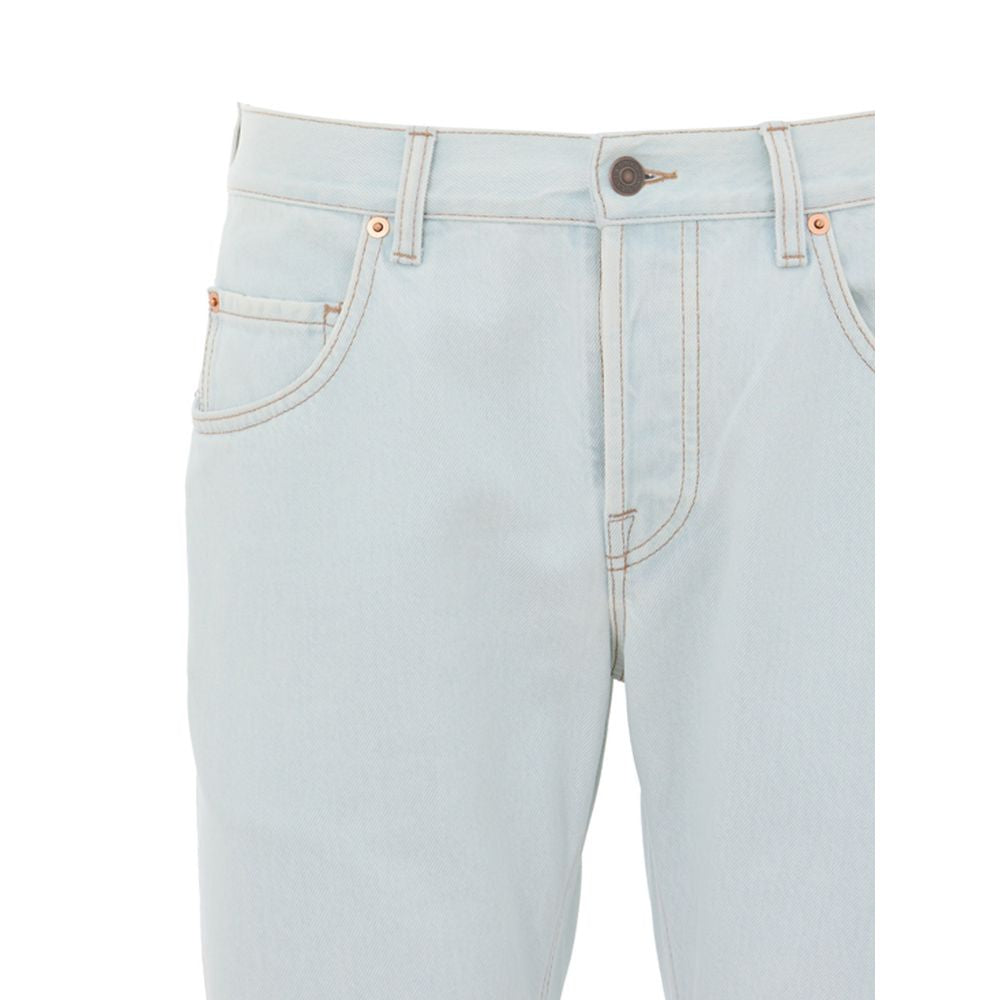 Gucci Blue Cotton Relaxed Fit Jeans