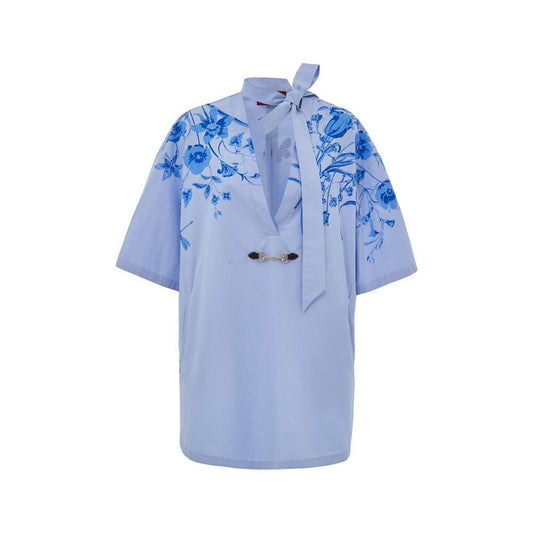 Gucci Blue Cotton Shirt GU-984220051442-IT44|L