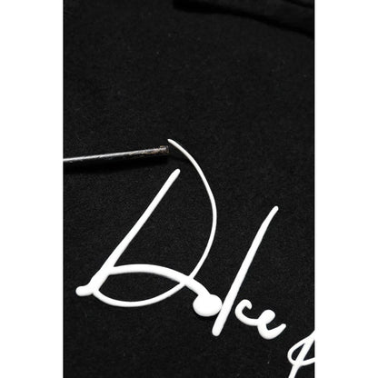 Dolce & Gabbana Black Hooded Logo Print Sweatshirt Sweater