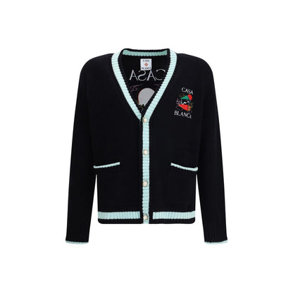 Casablanca Black Merino Wool Cardigan