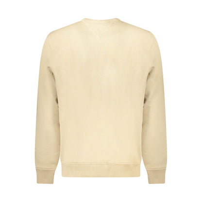 Back view of Tommy Hilfiger Beige Cotton Men Sweater with long sleeves and crew neck.