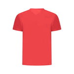 Tommy Hilfiger Red Cotton Men T-Shirt, eco-friendly crew-neck with iconic logo, sustainable fashion choice for trend-savvy individuals.