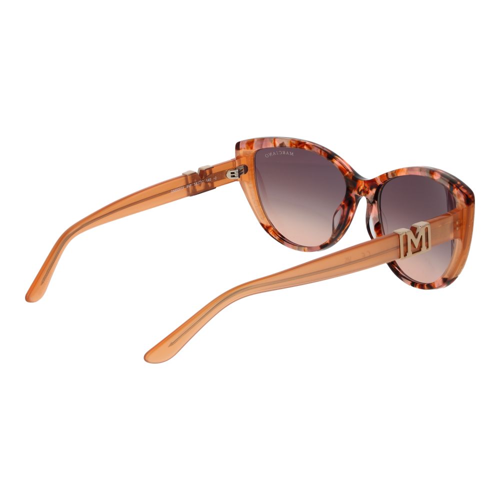 Marciano by Guess Brown Women Sunglass with cat eye style and gradient lenses, full-rim acetate frame, brown color, UV protection.