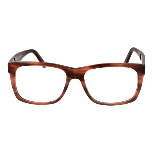 Andy Wolf Brown Unisex Glasses Frame in acetate with full-rim rectangle design, lens width 55mm, bridge 15mm, temples 145mm.
