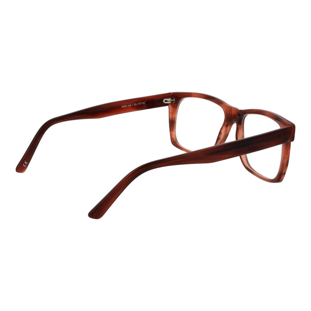 Andy Wolf Brown Unisex Glasses Frame, full-rim acetate rectangle eyewear with demo lenses, includes branded case.