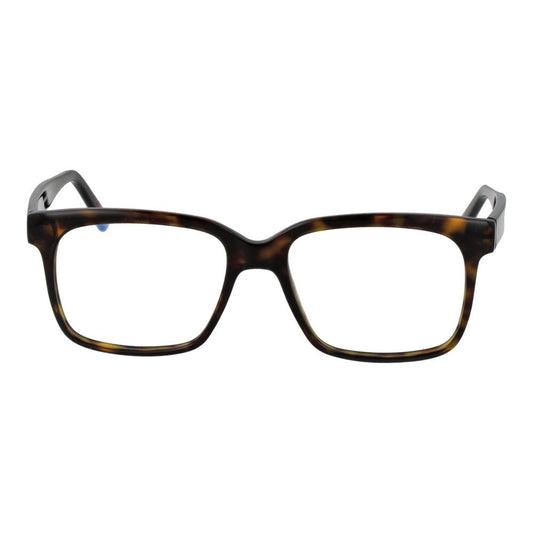 Andy Wolf Brown Unisex Glasses Frame in full-rim acetate, rectangular design, size 53-16-145, includes branded case.