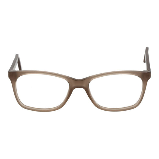 Andy Wolf Beige Unisex Glasses Frame with full-rim acetate frame, rectangle style, and demo lenses, featuring a branded case.