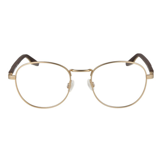 Converse Gold Unisex Glasses Frame with full-rim style and round design, gold rubber frame material for unisex appeal.