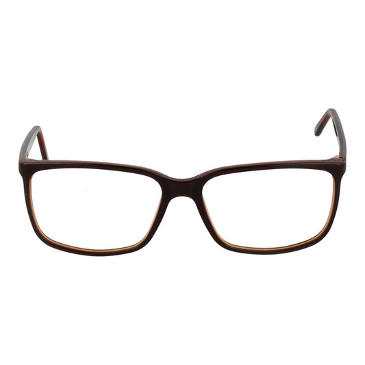 Andy Wolf Brown Unisex Glasses Frame in acetate, rectangle full-rim design, 58-15-145 dimensions, demo lenses, includes branded case
