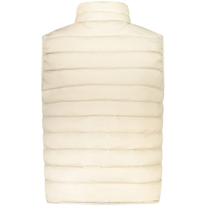 Back view of Norway 1963 Beige Polyamide Men Jacket showcasing sleeveless design and padded texture.