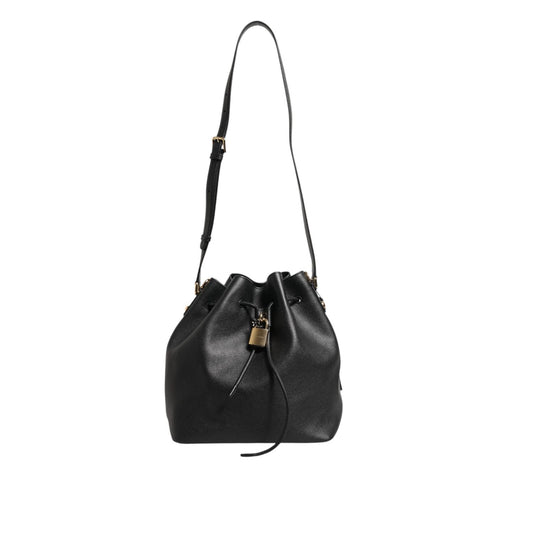 Dolce & Gabbana Black Leather Shoulder Crossbody Bucket DOLCE Bag
