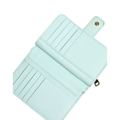 Dolce & Gabbana Mint Green Leather Bifold Continental Clutch Wallet