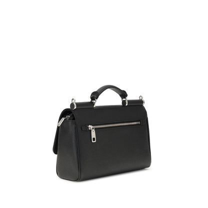 Dolce & Gabbana Black Calf Leather Bos Taurus Shoulder Bag