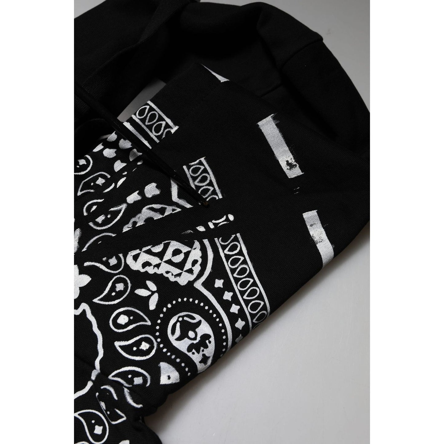 Dolce & Gabbana Black Bandana Hooded Men Sweatshirt Sweater TSH90750-50