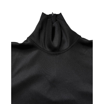 Dolce & Gabbana Black Polyester Turtleneck Pullover Sweater