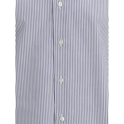 Finamore Blue Cotton Pattern Shirt