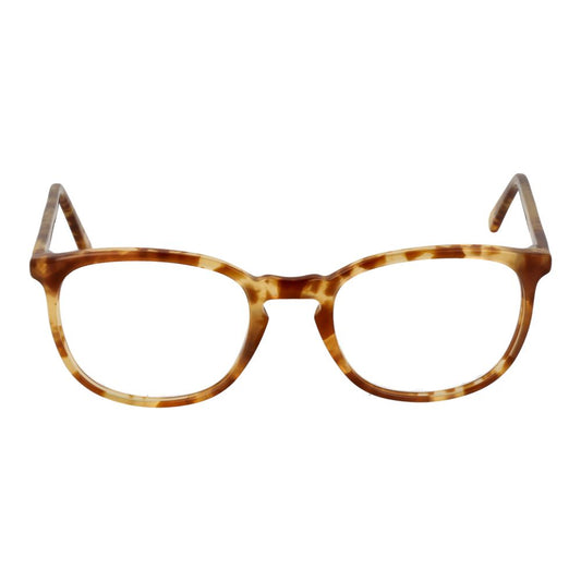 Andy Wolf Brown Unisex Glasses Frame in full-rim acetate with demo lenses, panto style, size 51-19-145, includes branded case.