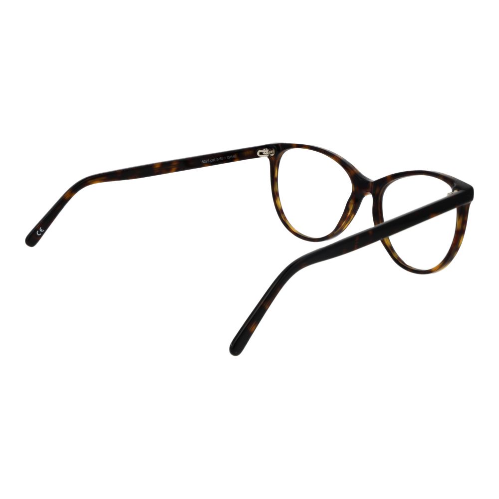Andy Wolf Brown Unisex Glasses Frame in full-rim acetate with cat-eye style, showing side view with demo lenses and a branded case.