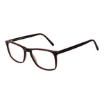 Andy Wolf Burgundy Unisex Glasses Frame with acetate full-rim rectangular design, size 53-16-145, includes branded case.