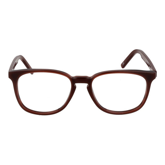 Andy Wolf Brown Unisex Glasses Frame in acetate with full-rim style, featuring panto shape and demo lenses.