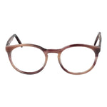 Front view of Andy Wolf Pink Unisex Glasses Frame in rose acetate with full-rim panto style, demo lenses included, lens width 49mm.
