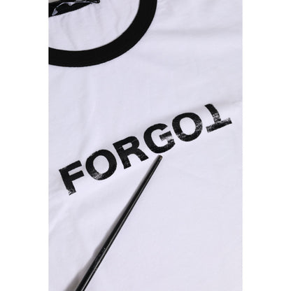 Dolce & Gabbana White Cotton Crew Neck Cropped Top T-shirt