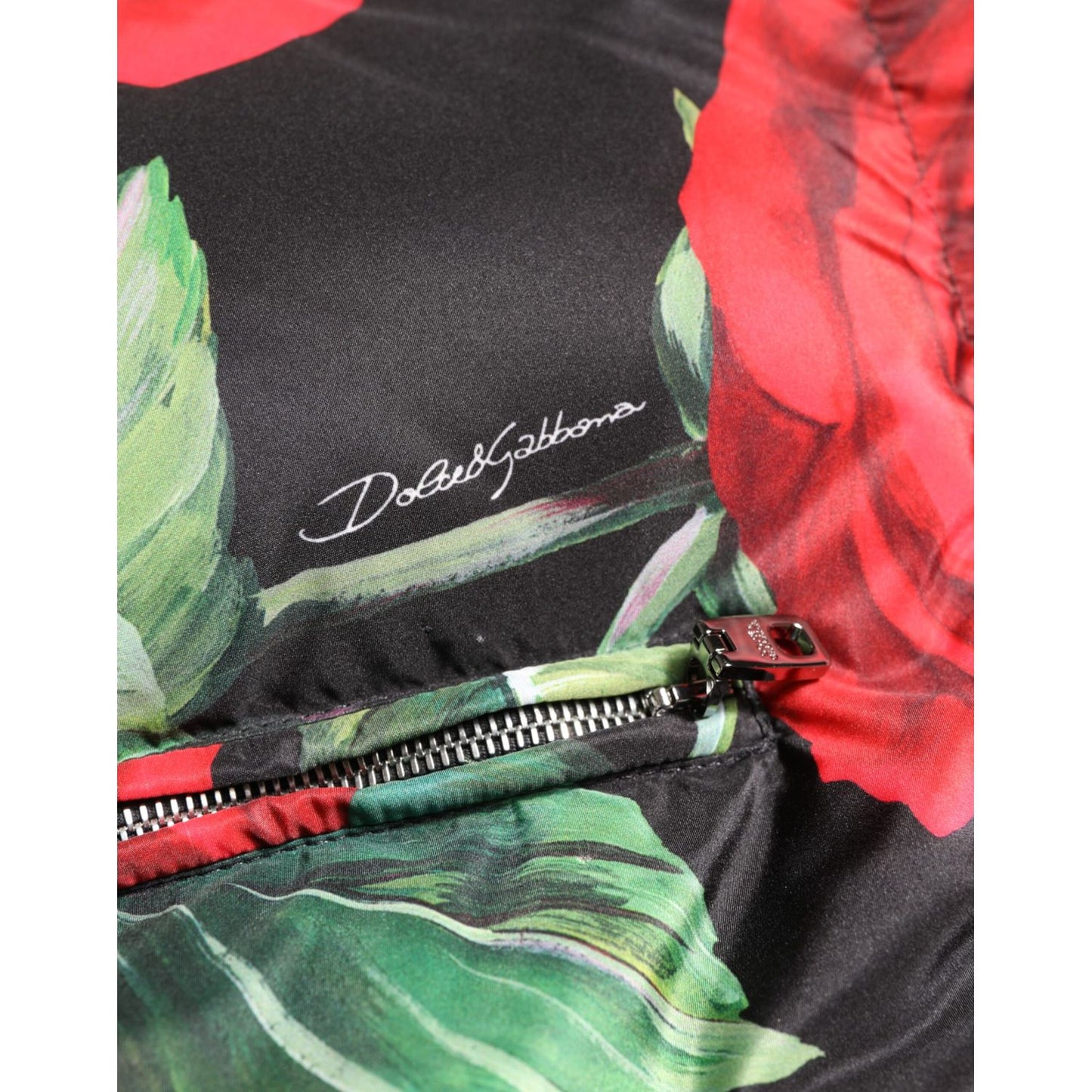 Dolce & Gabbana Multicolor Floral Puffer Coat Full Zip Jacket