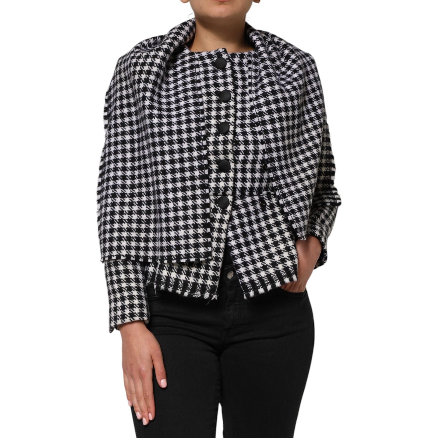 Dolce & Gabbana Multicolor Wool Monochrome Patterned Jacket