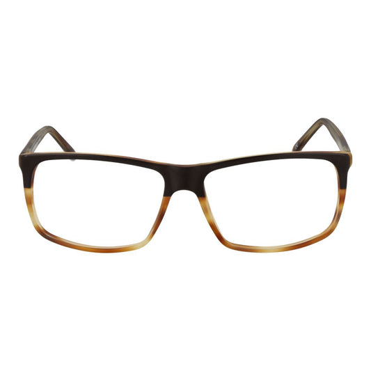 Andy Wolf Brown Unisex Glasses Frame, Rectangle Acetate Full-Rim Eyewear with Demo Lenses, Size 57-14-145