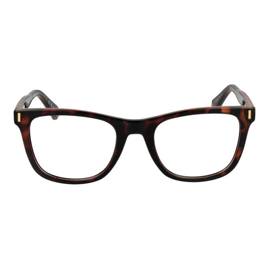 Polaroid Brown Women Glasses Frame in polyester full-rim, rectangle style with demo lenses.