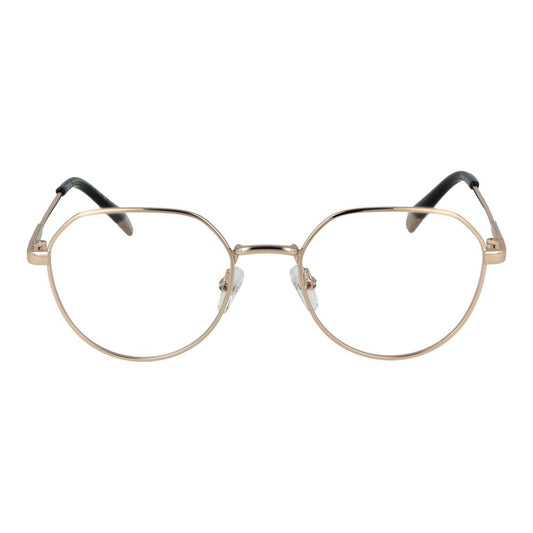 Polaroid Gold Unisex Glasses Frame in full-rim panto style with metal frame and demo lenses.