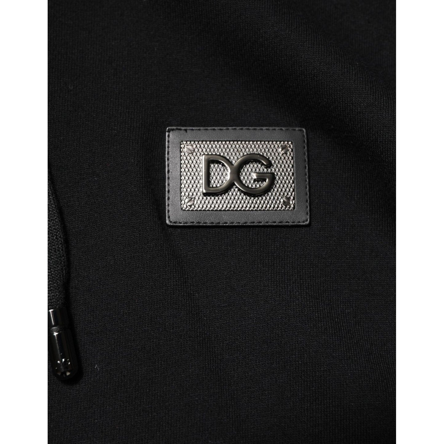 Dolce & Gabbana Black Cotton Plaque Track Cardigan Sweater TSH90783-44