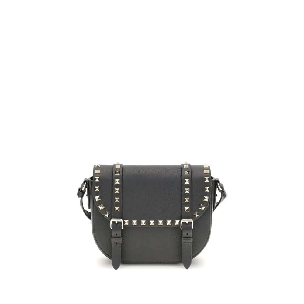Valentino Garavani Beige Calf Leather Bos Taurus Shoulder Bag with studded details and adjustable strap for AW25 season.