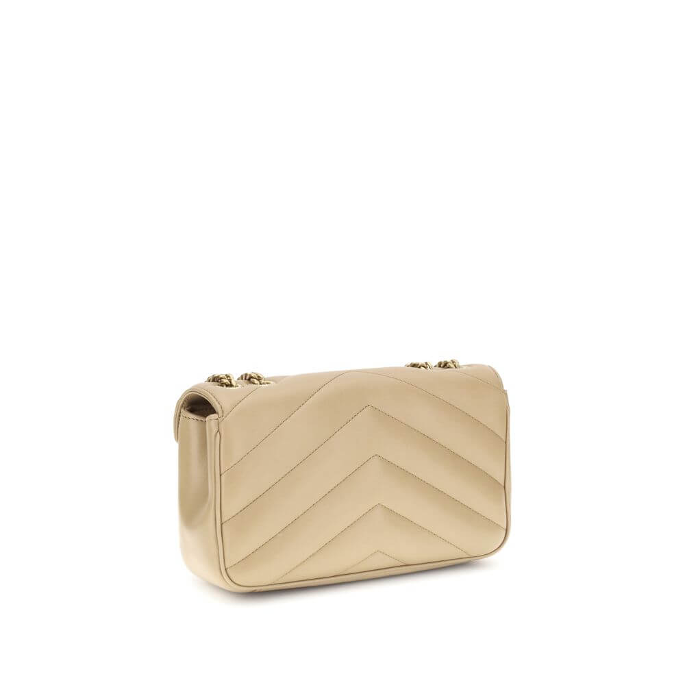 Saint Laurent Beige Lamb Ovis Aries Aries Shoulder Bag