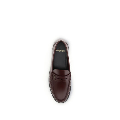 Saint Laurent Brown Calf Leather Bos Taurus Slip-On Loafers