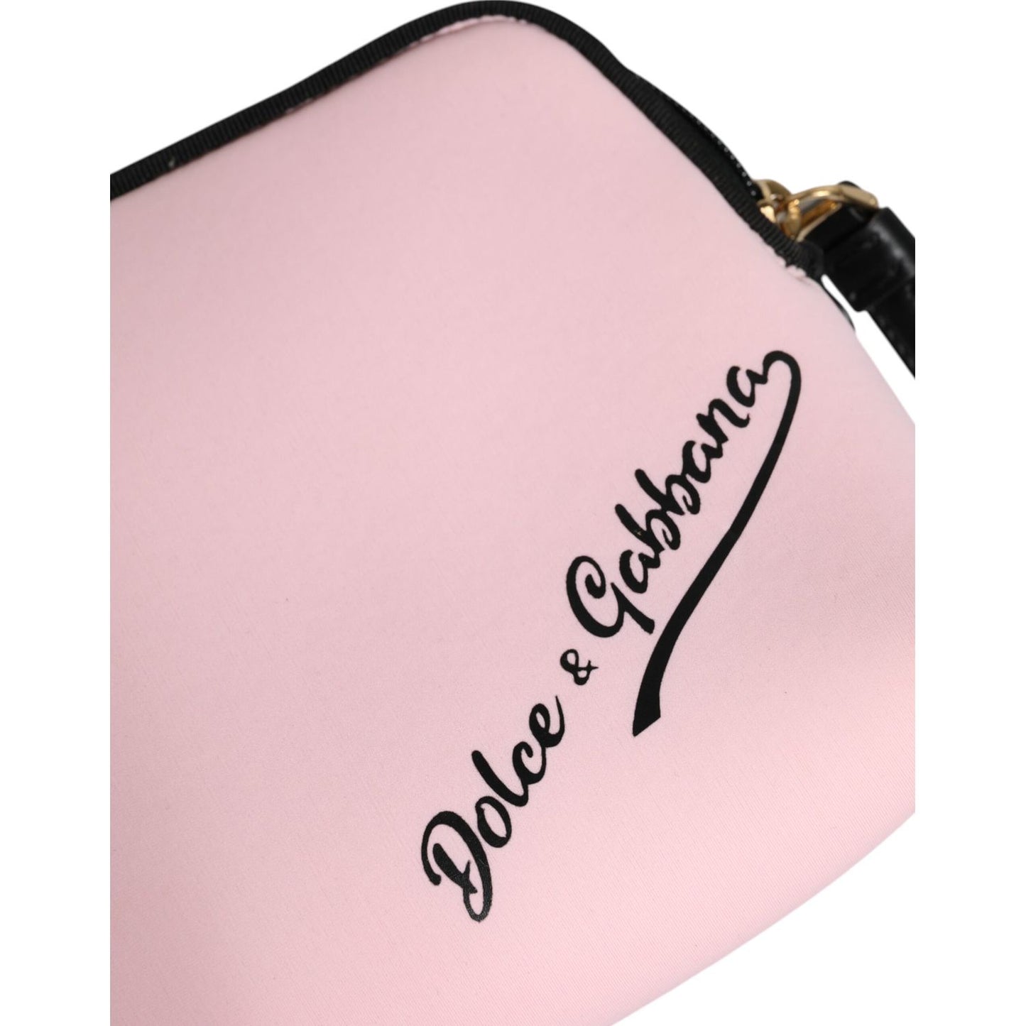 Dolce & Gabbana Pink Solid Nylon DG Logo Print Clutch Zip Borse Pouch Bag