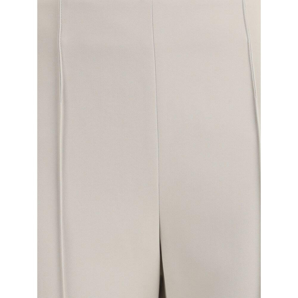 Close-up of Giorgio Armani Gray Viscose Casual Pants featuring vertical seams and compact fabric texture.